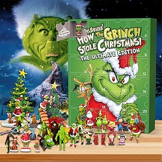 2023 Christmas Grinch Advent Calendar - 24 Days Countdown Advent Calendar with 24 Pcs Various Christmas Grinch Figures Characters - Surprise Toys for Kids Christmas Party Favor Gifts (I)