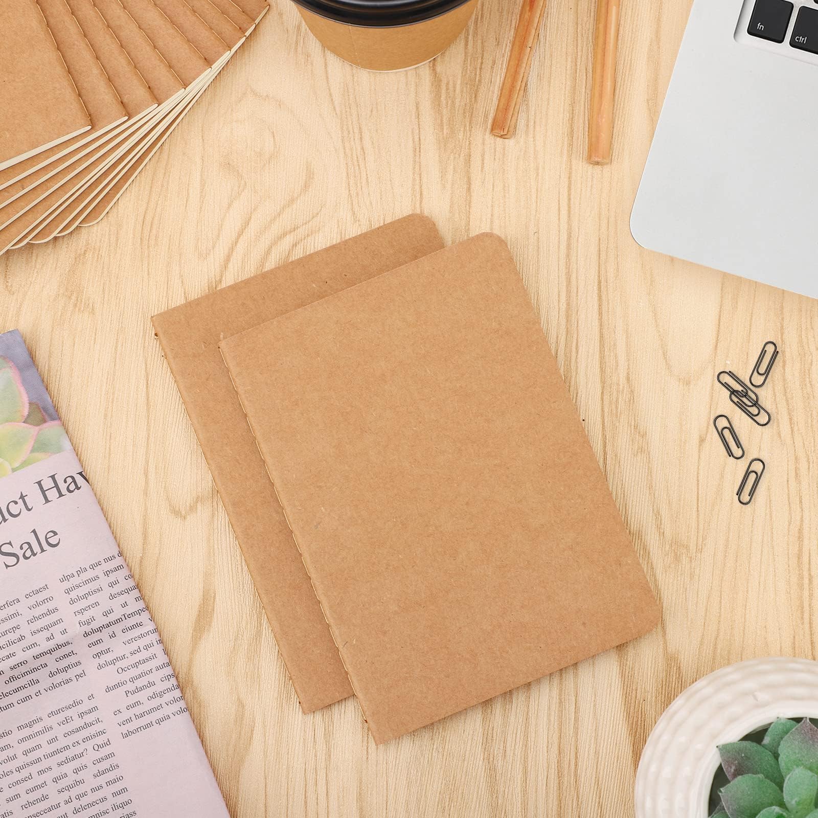 Carnet A6 Carreaux - 48 Pièces Kraft Bloc Notes A6-10x14cm Quadrillées Papier Cahier de Note - 100g/m² Carreaux 5mm Notebooks A6 - Petit Carnet Voyage Journal Dessin