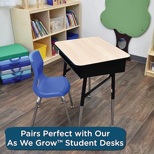 B09XJH7LRP_image_3 Angeles MyPosture Plus sillas de 10 pulgadas de alto, juego de 4 azul con patas cromadas, AB8010PBC4, asientos flexibles para niños preescolares,