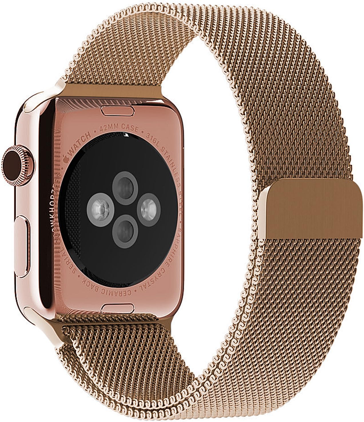 Amazon.com: JETech Apple Watch Band 42mm Milanese Loop with Unique Magnet  Lock Stainless Steel Bracelet Strap Bands (Rose Gold) : Cell Phones \u0026  Accessories
