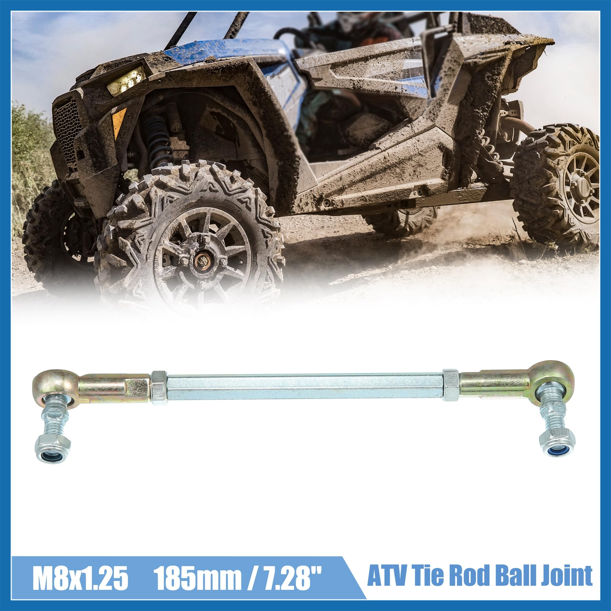 A ABSOPRO 2Stk M8 Lenkspurstange für 50cc 70cc 90cc 110cc 125cc ATV 185 mm Artikelaustausch