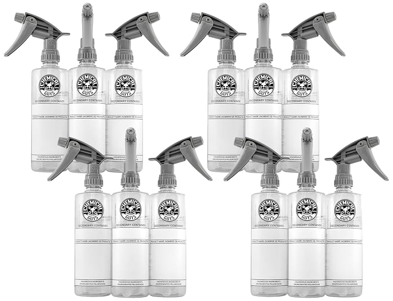 Chemical Guys Frasco para Diluição com Borrifador de Alta Vazão, 473 mL, ACC138, Pacote com 12 unidades