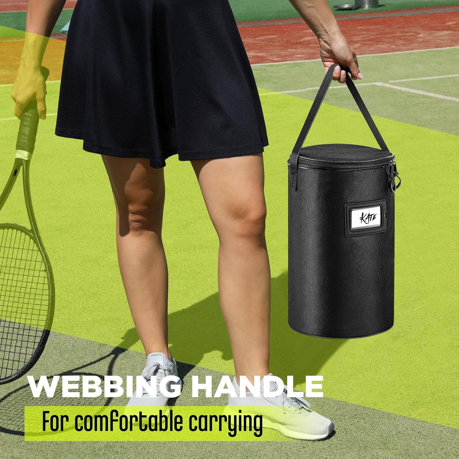 Aliceset 2 Pcs Portable Tennis Ball Basket Compatible with Pickleball Golf Training, Carrying and Storage