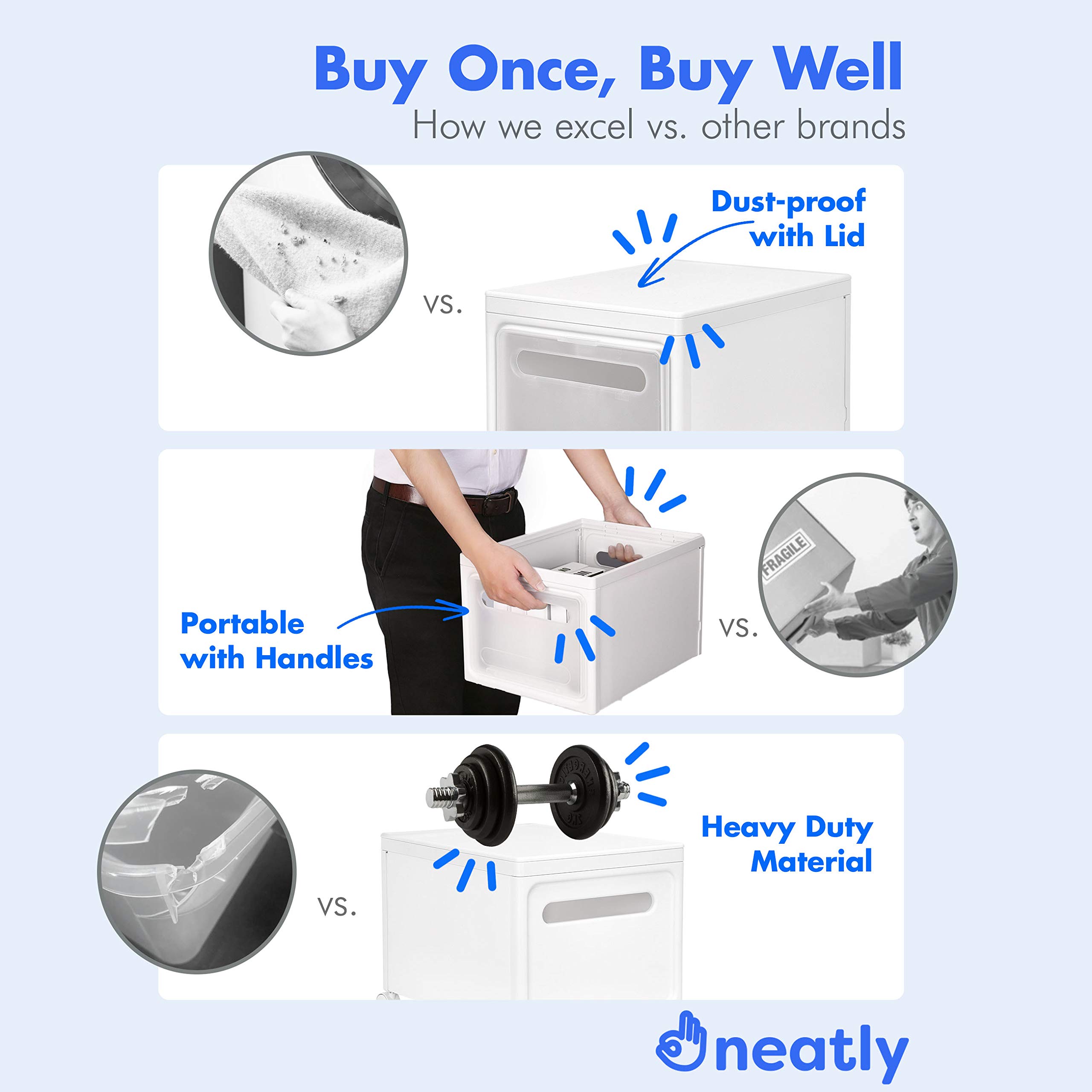 Plastic Storage Bins with Lids Storage Containers for Organizing