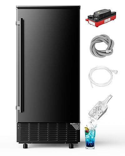 Miniatura 9 de Máquina de hielo comercial, máquina de hielo para debajo del mostrador, 66 libras/día, máquina de hielo nugget independiente integrada con cestas de