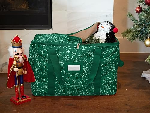 Vista 65 de Covermates Keepsakes Rolling Treasurekeeper Storage Bag - Carrying Handles, ID Window, Dual Wheels - Holiday Storage, Green