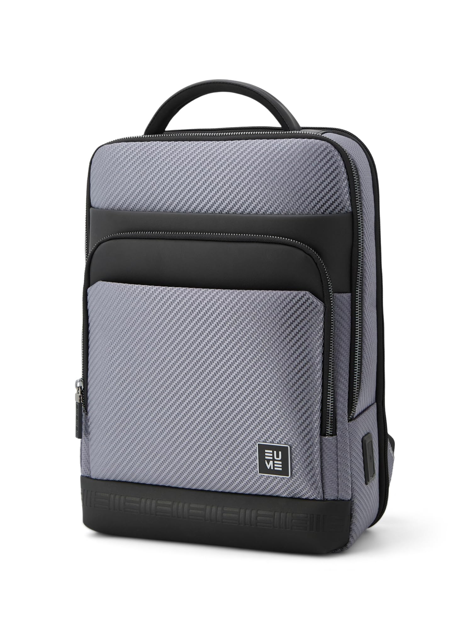 eume Carbonis 20L Laptop Backpack for Men & Women Office Use| 15.6 Inch Laptop Bag with USB Charging Port, Water Resistant Fabric|Spacious Backpack for Travelling | Vegan Leather-picture-12
