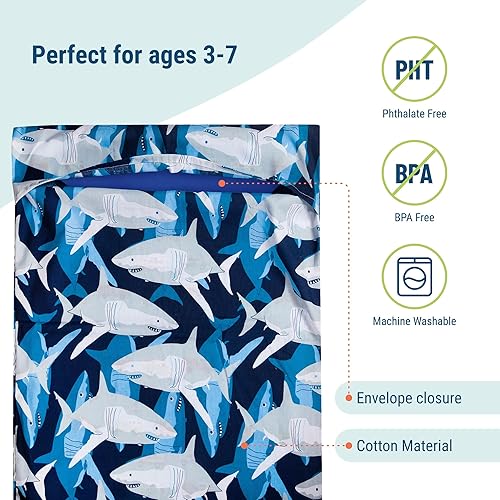 Vista 17 de Wildkin Funda de algodón para siesta para niños, suave, solapa cosida, duradera y se adapta a alfombrillas de vinilo de 1.5 pulgadas, transporte