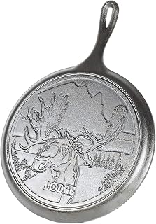 Lodge Wildlife Series-26.5cm Cast Iron Casserole with Elk Stage, 26.5cm, Black