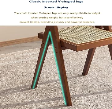 Solid Wood Nordic Dining Chair, Rattan Chair, Leisure Chair, Armchair, Backrest Chair, Wabi-Sabi Style Chair