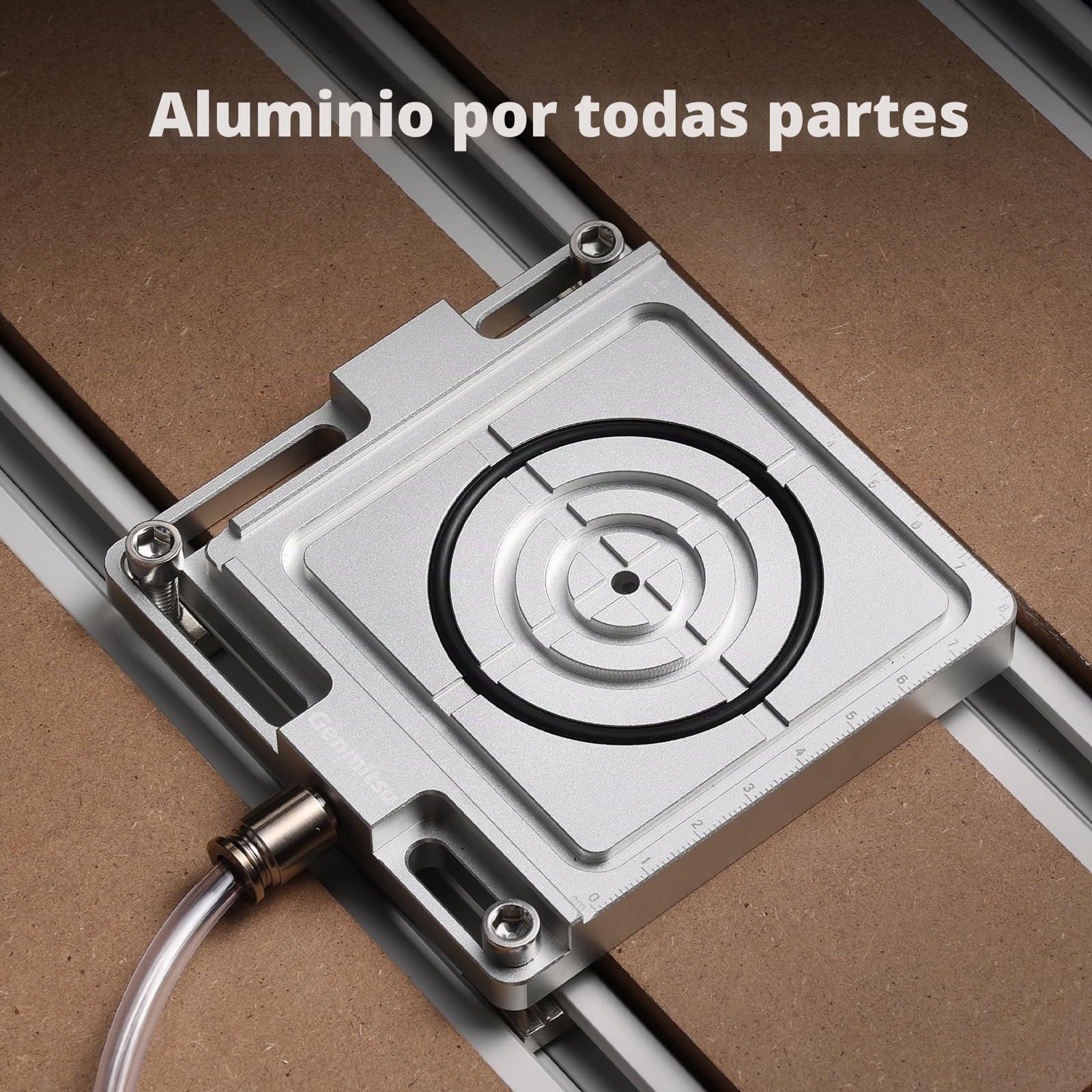 Genmitsu Kit de sujeción al vacío CNC de aluminio para carpintería, metal, acrílico, accesorios de fresado CNC de alta precisión para proyectos de fresado, tamaño 120 x 102 x 15 mm