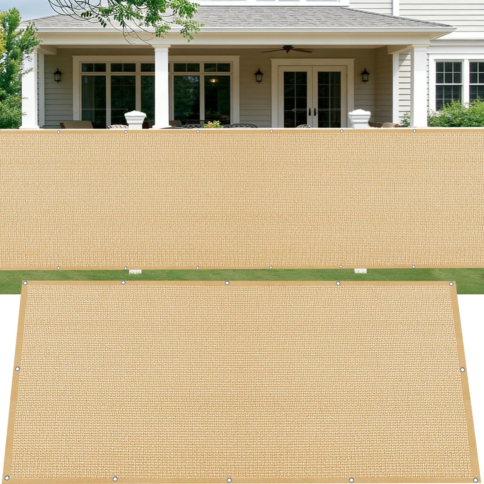 Brise vue jardin 115 x 300 cm avec œillets et attaches
