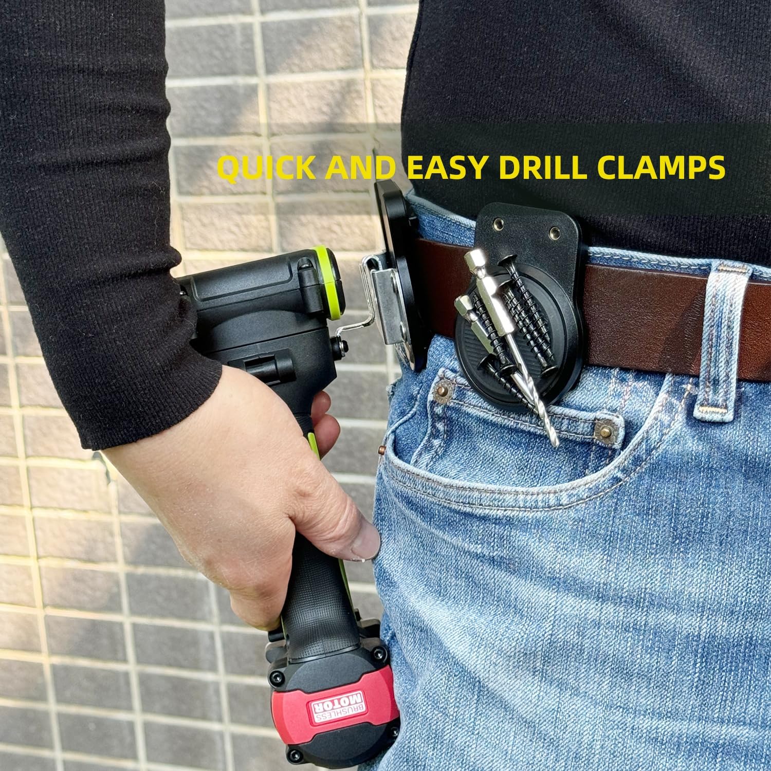 Magnetic Tool Holder | Drill Holder, Magnet Belt Clip Holster for Hammer,Screw,Pliers,Spanner,Trowel | Clip-on Tool Belt Drill Holder for Impact Driver,Any Tools w/Hanger Clips.