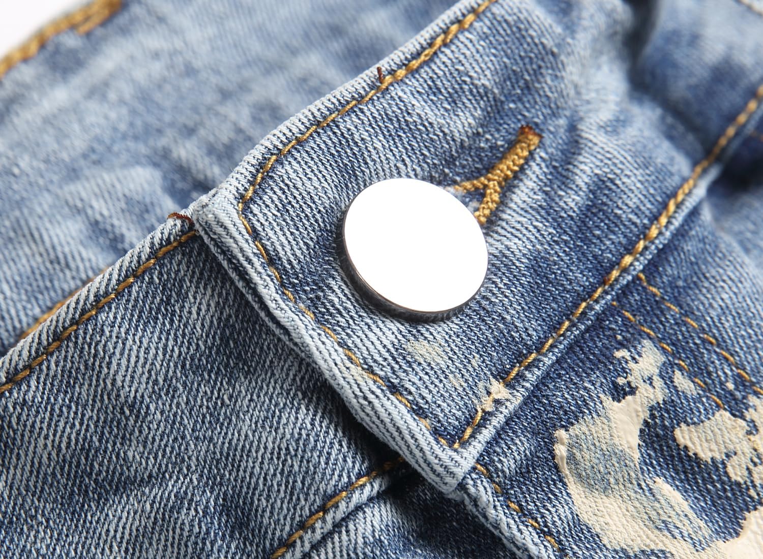 Men's Ripped Straight Leg Jeans, Black, Slim Fit, Regular Length, Distressed Design - Image 6