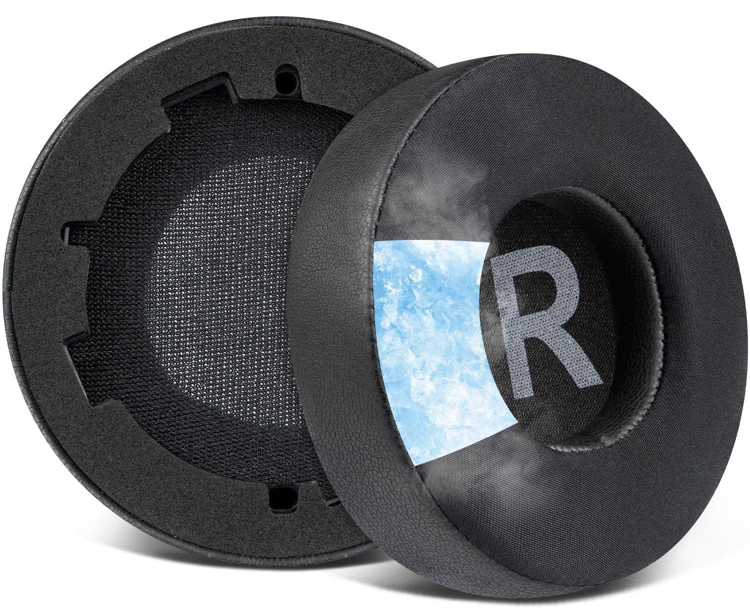 SOULWIT Cooling Gel Earpads Replacement for JBL Tune 600(T600BTNC 600BTNC)/660(T660NC 660NC)/670(T670NC 670NC) Headphones, Ear Pads Cushions with Ice Silk Fabric, Noise Isolation Foam - Black