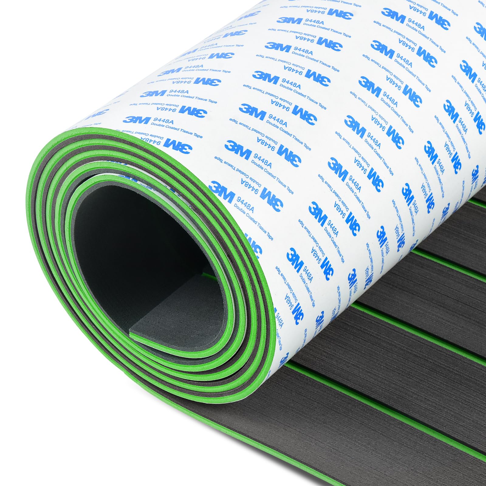 OCEANBROAD EVA Foam Boat Flooring with 3M Adhesive Backing Marine Self-Adhesive Decking 96''x45.6''/36''/28.8''/16.8'', 48''x16.8'' Faux Teak Sheet