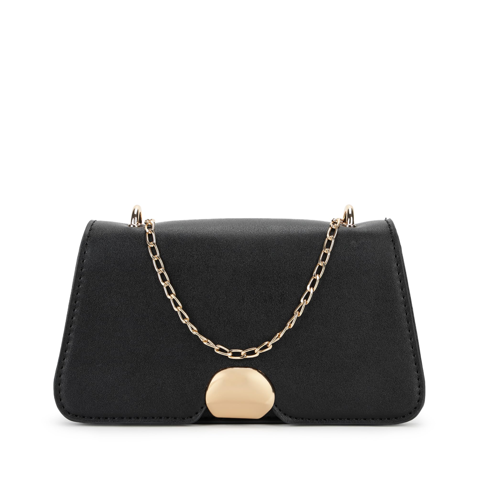 Sling Bag For Women | Faux Leather Sling With Metal Chain Strap and Trendy Metal Accents | Flap Closure and Spacious Compartment | Trendy Women's Handbags-image-29