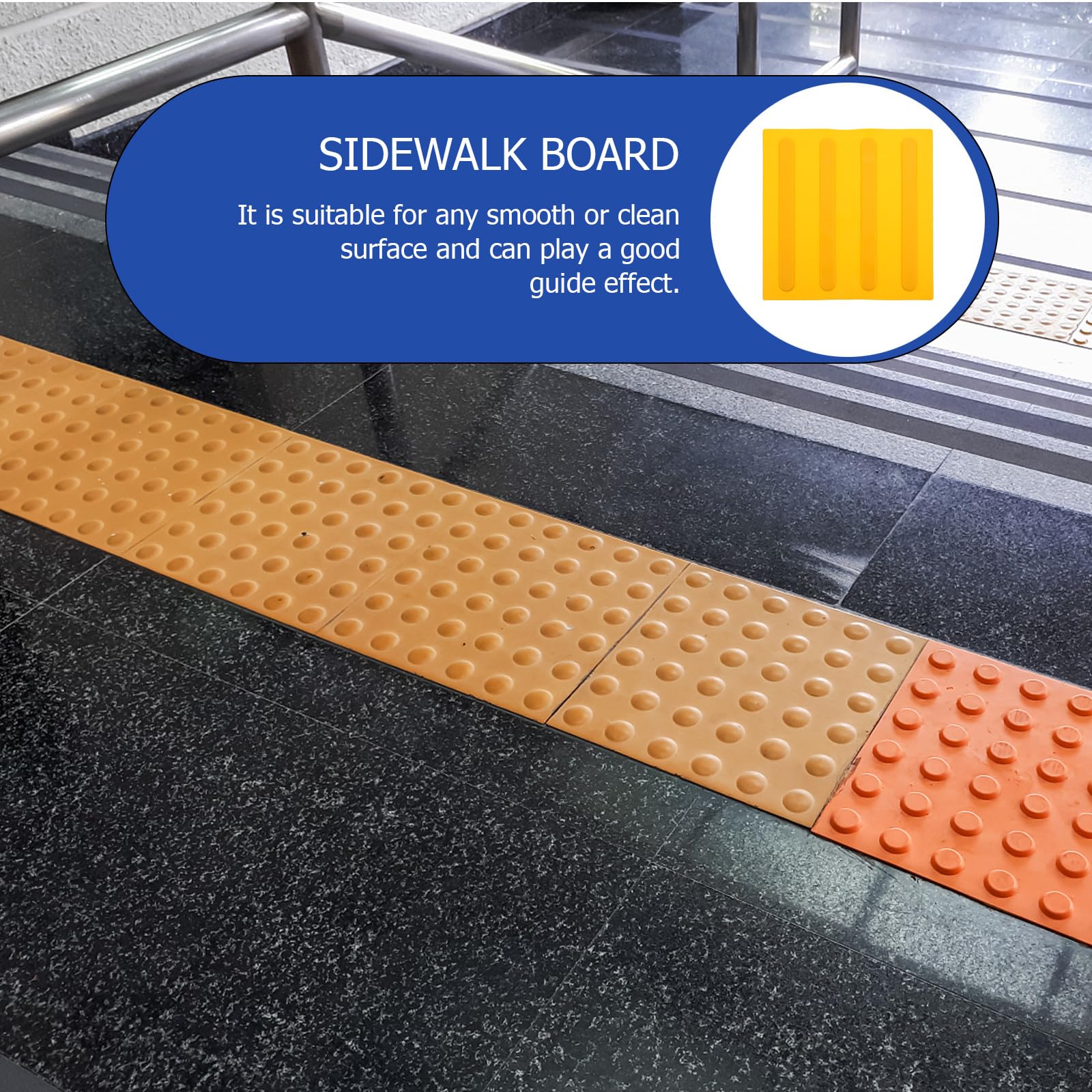 LIFKOME Mattoni Facili da Staccare Arancione 5 Ciechi in Pvc e Pratici per Marciapiedi Pavimenti per Non Vedenti