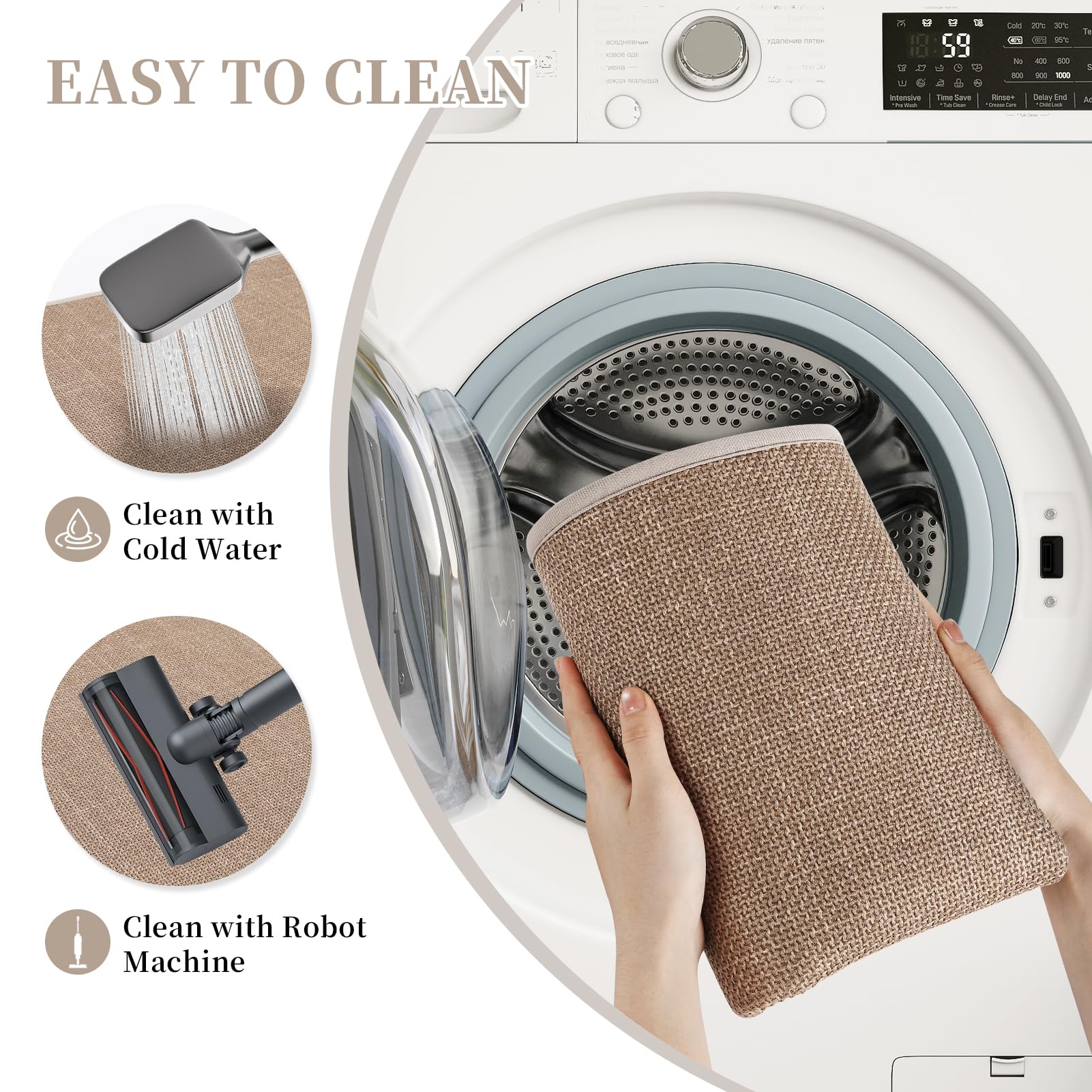 Bath Mats Rubber Backing Non Slip Bathroom Rugs Water Absorbent Bath Mat, Ultra Thin Low Pile Bath Rugs Fits Under Door - Image 3