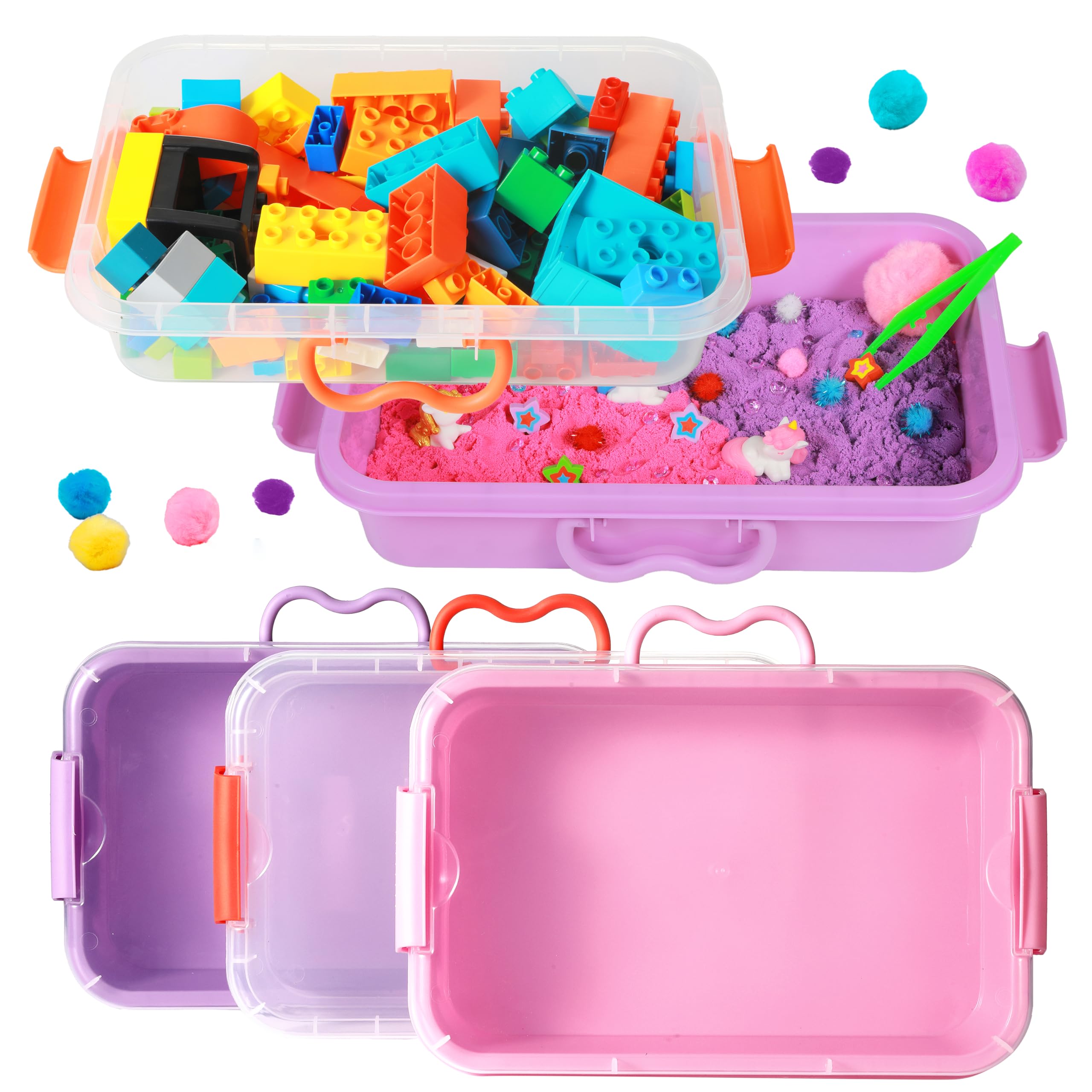 Toddler Sensory Bin Set - 3 Lidded Bins -10