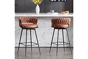 26 inch Unique Bar Stools with Swivel and Woven Back