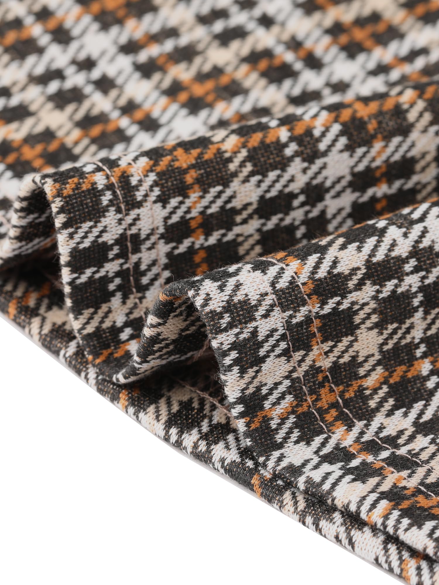 Allegra K Donna Abito Vintage a Linea con Quadri Houndstooth da Lavoro | Lunghezza sopra il Ginocchio Scollo Rotondo Anni 60 Abiti Casual Ufficio Festa di Natale
