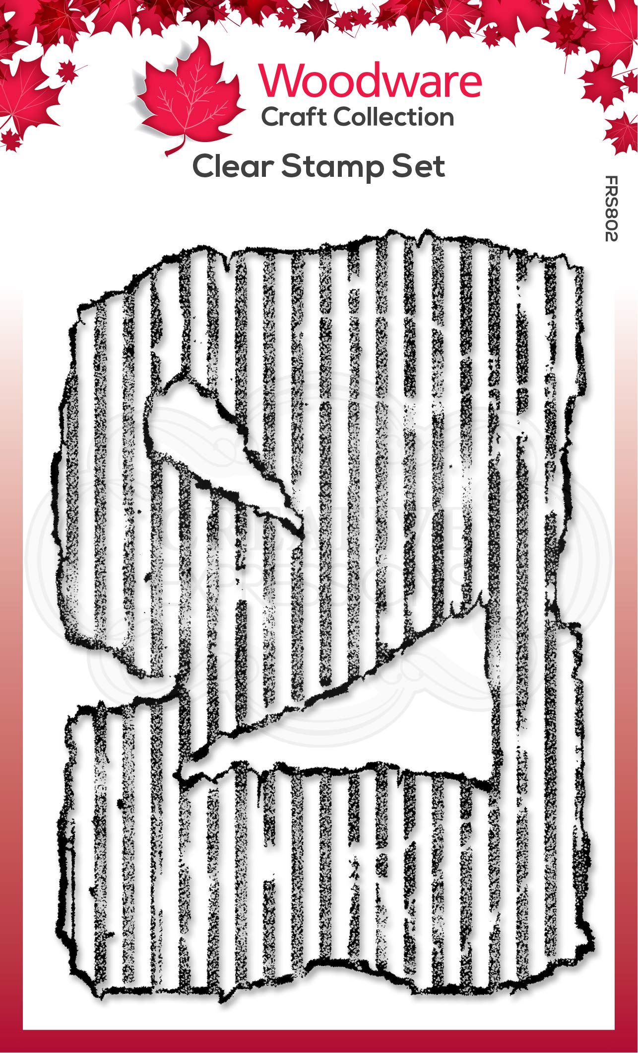 Woodware Francoise Collection-Clear Magic Stamp Set-Torn Cardboard, 4 x 6 inches, Transparent, FRS802