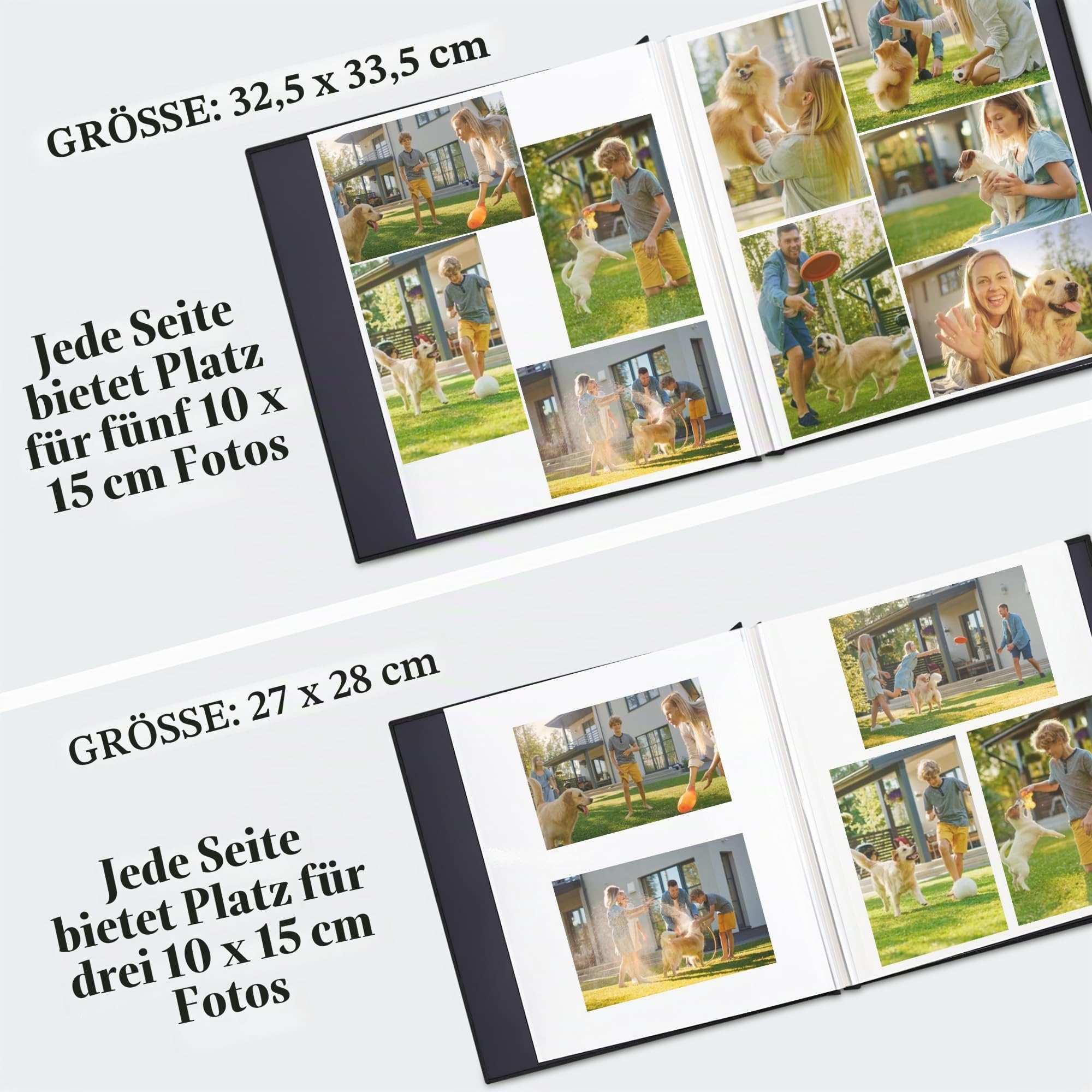 Vienrose Selbstklebendes Fotoalbum, 120 Seiten, 32,5x33,5 cm, Rot | Fotoalbum zum Selbstgestalten, Vintage Erinnerungsalbum, Kunstleder DIY Album, Familienfotos Hochzeit