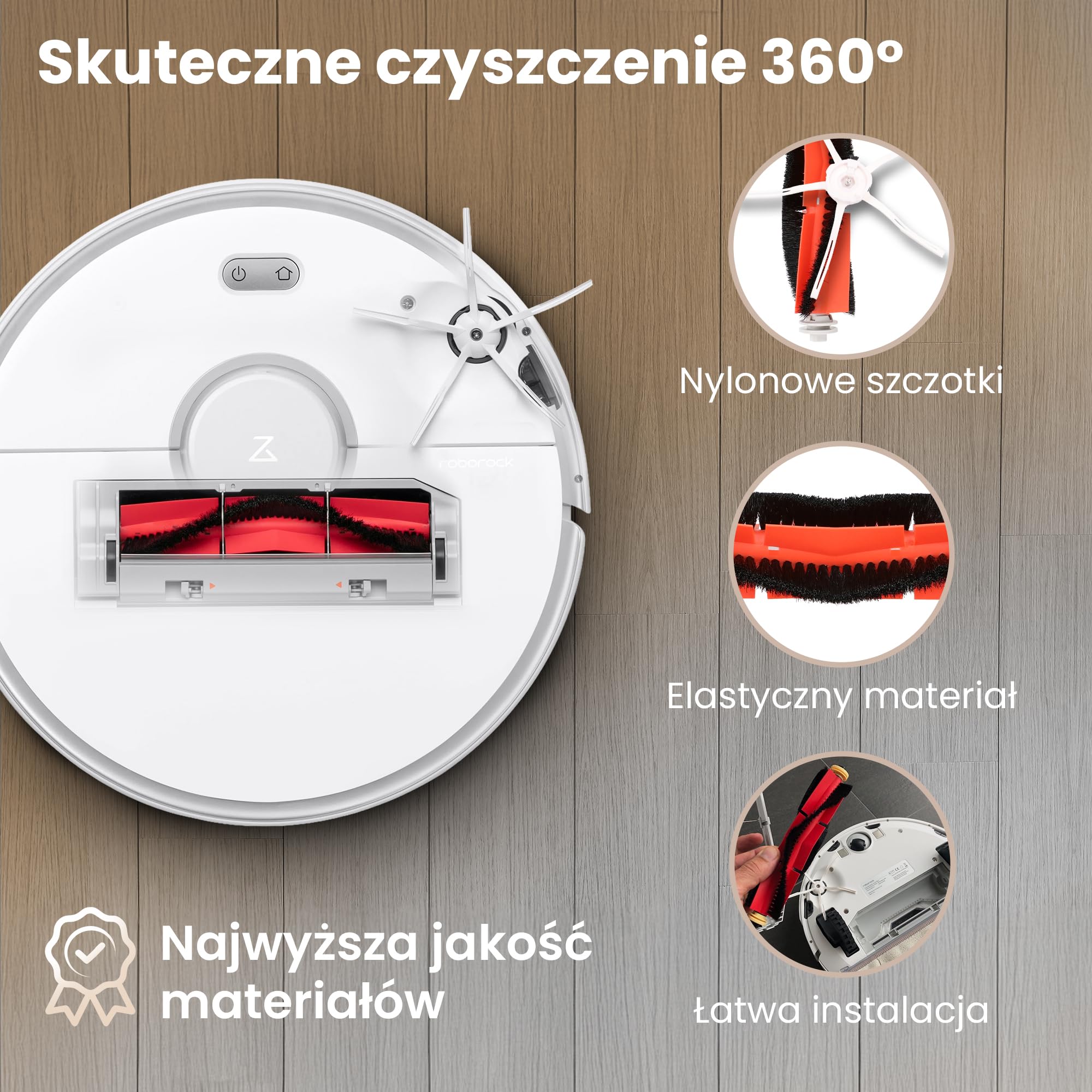 Extralink Zestaw części zamiennych do odkurzacza automatycznego, zamiennik kompatybilny z Roborock S5 Max S6 S6+ S50 S51 S55, szczotka główna, 2 szczotki boczne, 2 filtry, akcesoria