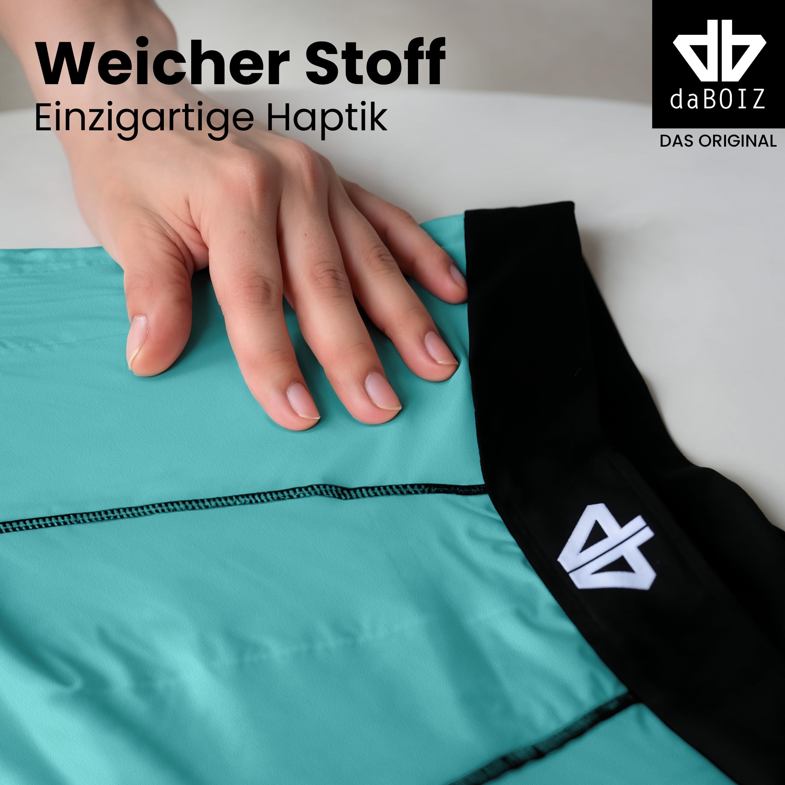 daBOIZ - Modal Boxershorts Herren mit Pouch (Beutel) kein Schwitzen, Kleben, Reiben - Unterhose Herren, Unterwäsche Männer Olive/Aqua