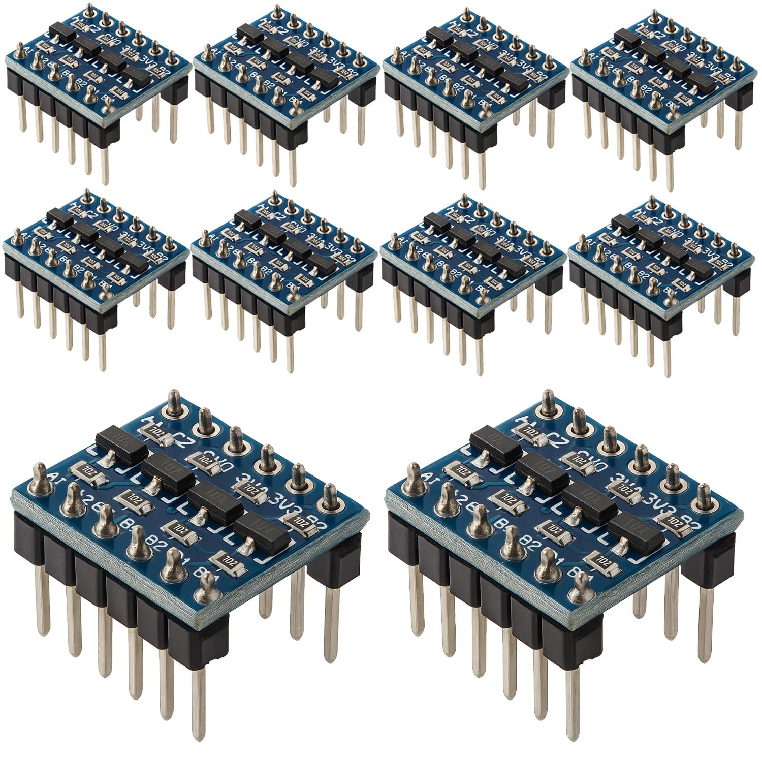 Gebildet 10Pcs 3.3V-5V 4 Channels Logic Level Converter Bi-Directional Shifter Module (Pack of 10) CYT1076