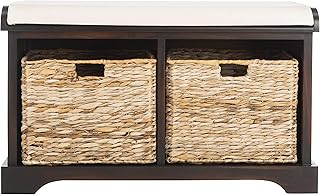 14 Shelving Ideas for Living Room for Smart Storage and Style 52 SAFAVIEH Home Collection Freddy Brown/ Wicker Basket 2-Drawer Storage Be...