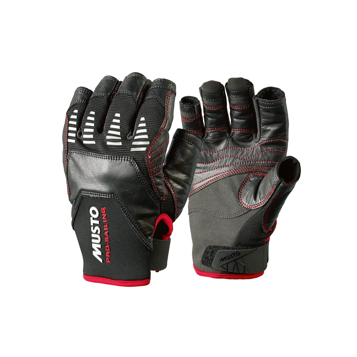 Musto Evolution Sailing Yachting und Dinghy Kurze Fingerhandschuhe Schwarz - Erwachsene Unisex - Easy Stretch