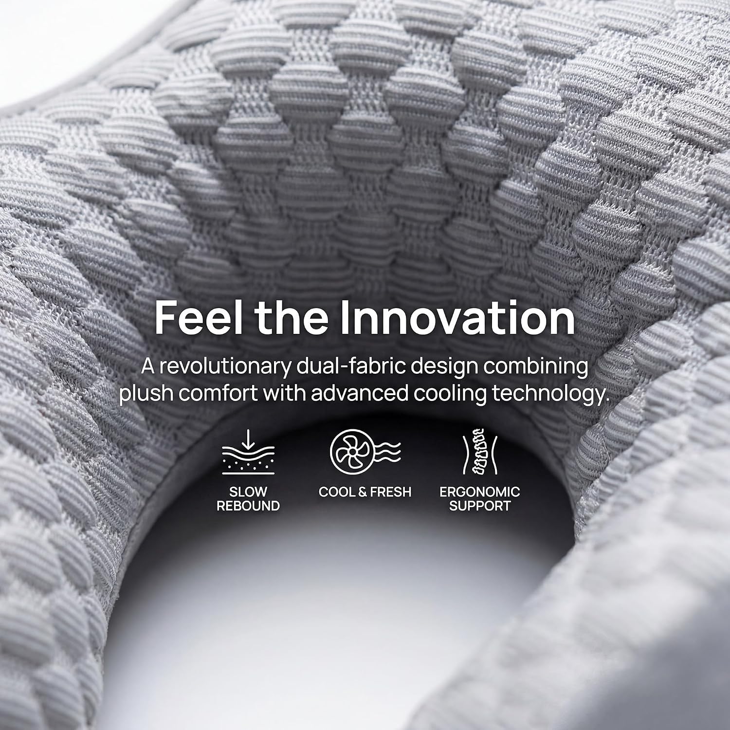 Travel Neck Pillow for Airplane Memory Foam Cooling Neck Pillows, Traveling Essentials Flight Accessories, Suitable for Planes, Office, Car (Grey)