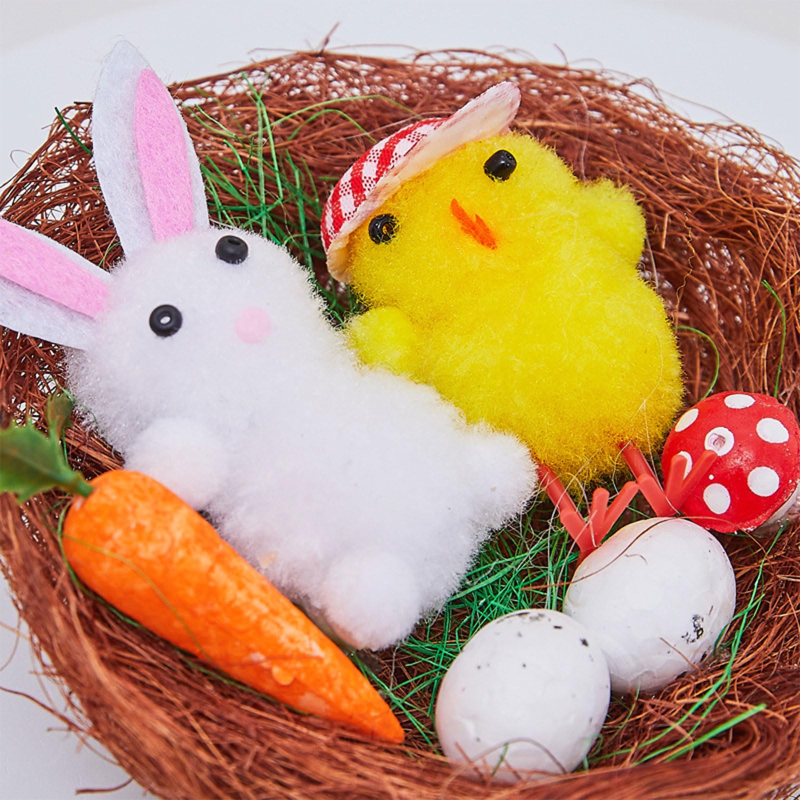 1 set di decorazioni artificiali nido simulazioni uova di pulcino per giardino educazione precoce puntelli foto decorazioni per la casa
