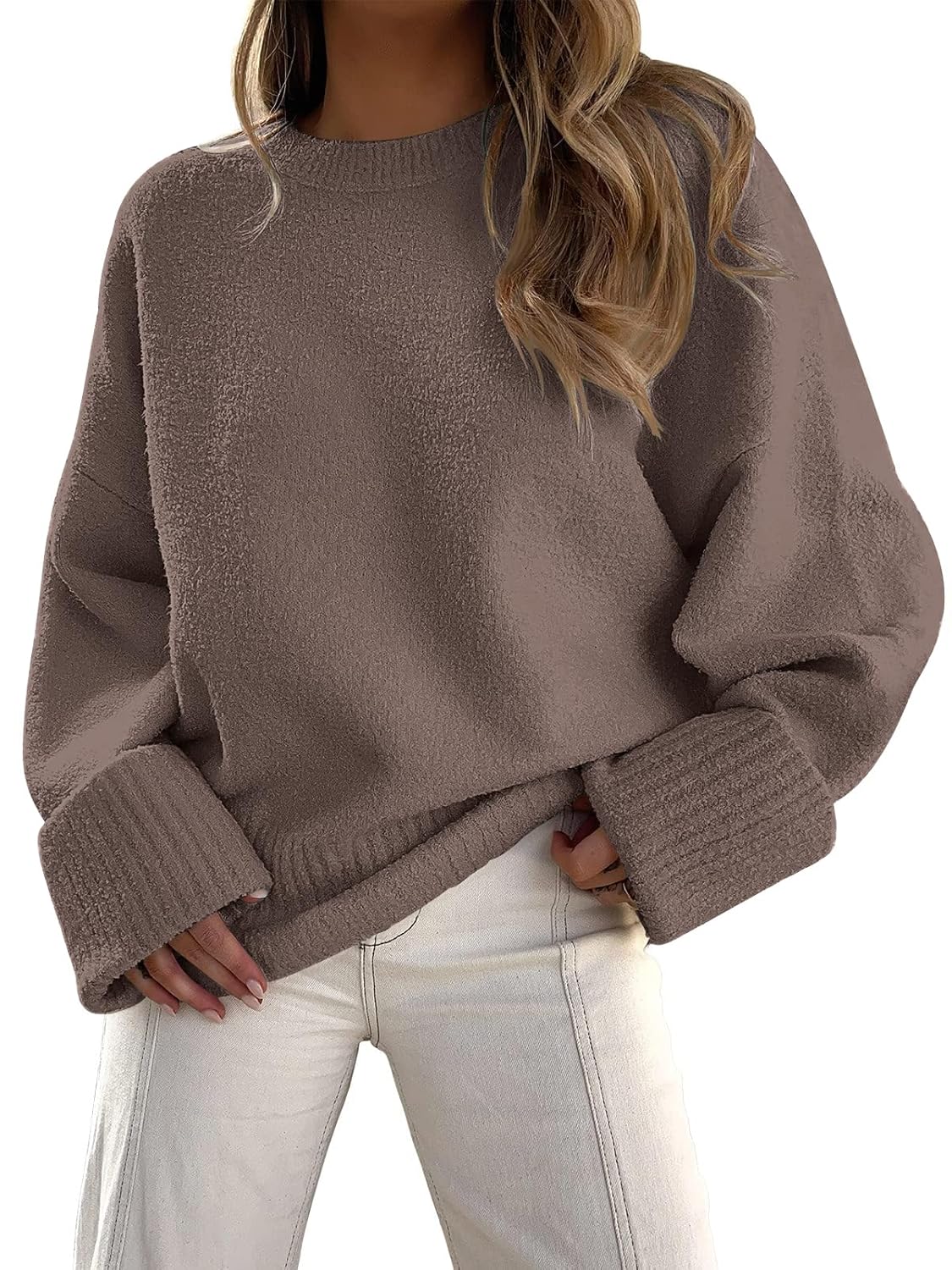 LILLUSORY Womens Oversized Sweaters Fuzzy Chunky Warm Pullover Sweater