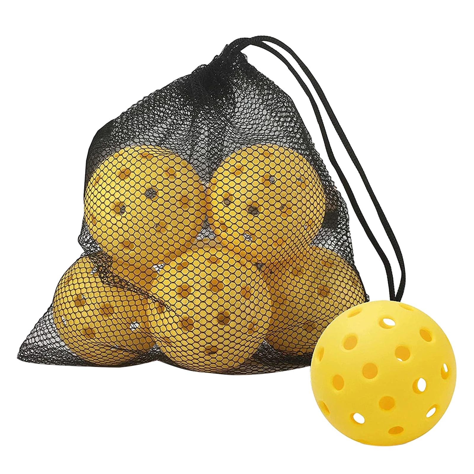 Palline Da Pickleball - Confezione Da 10 Con Borsa A Rete, Per Esterno, 40 Fori, USAPA Approved - Foto 2