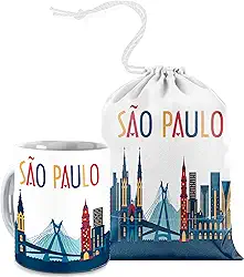 Caneca Com Saquinho Da Cidade De São Paulo Brasil Skyline
