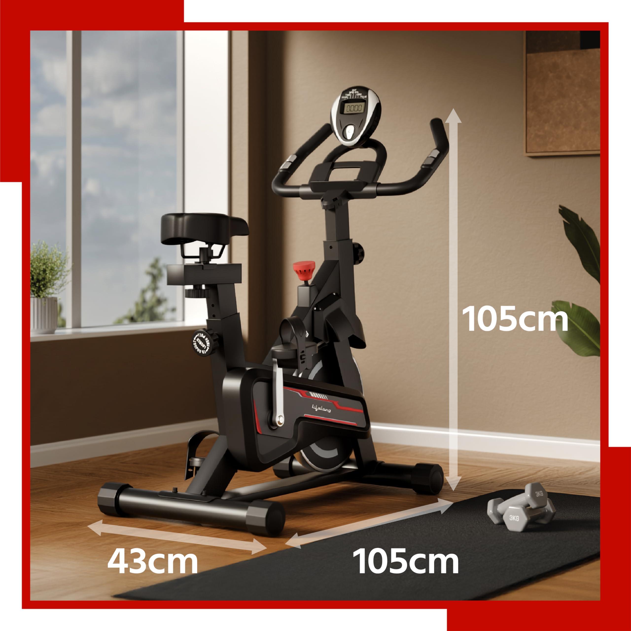 Lifelong Fit Pro Spin Bike - Home Cardio Workout -5