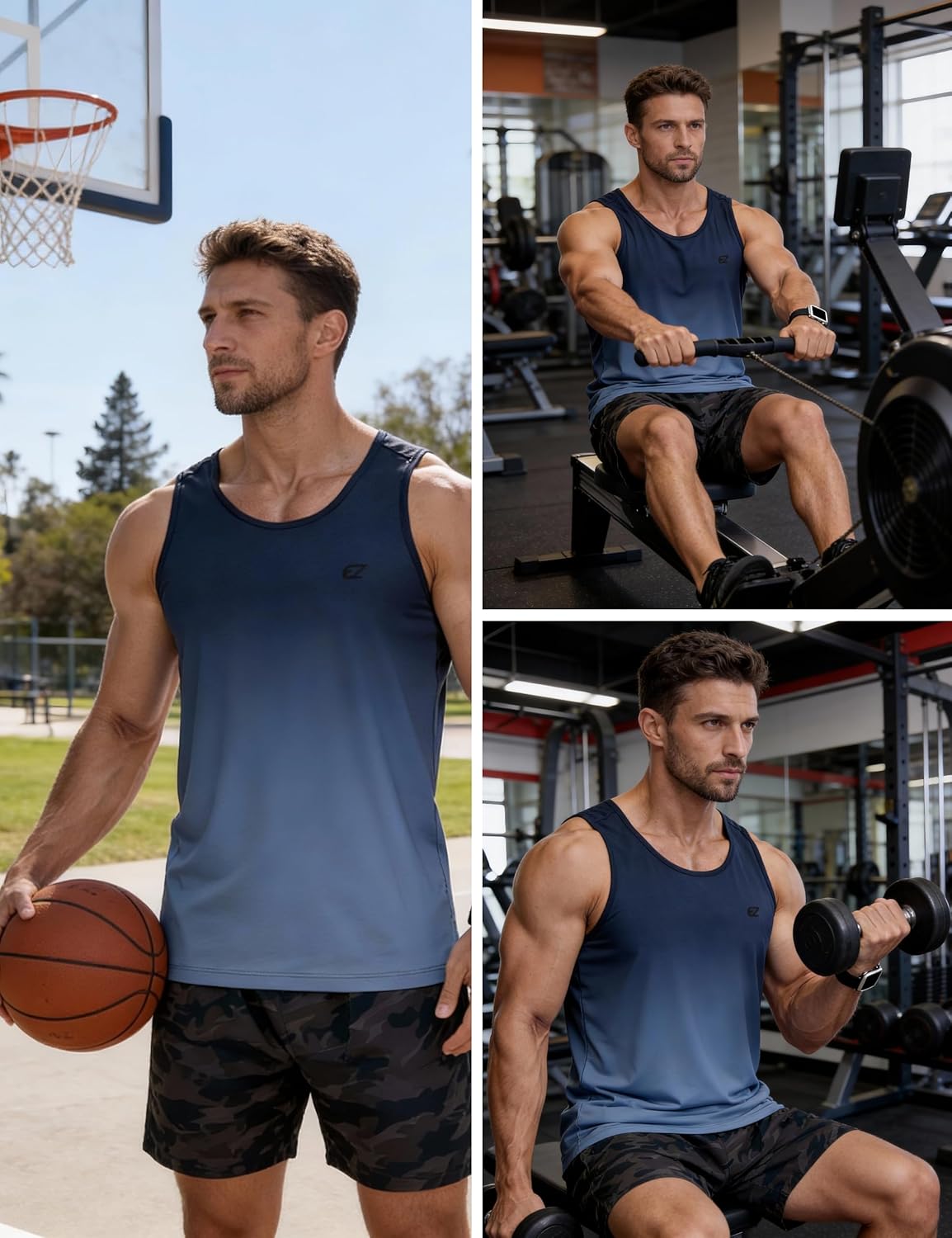 EZRUN Men's Tank Tops Quick Dry Workout Swim Beach Shirts Sleeveless Shirts for Bodybuilding Gym Fitness Training - Image 6