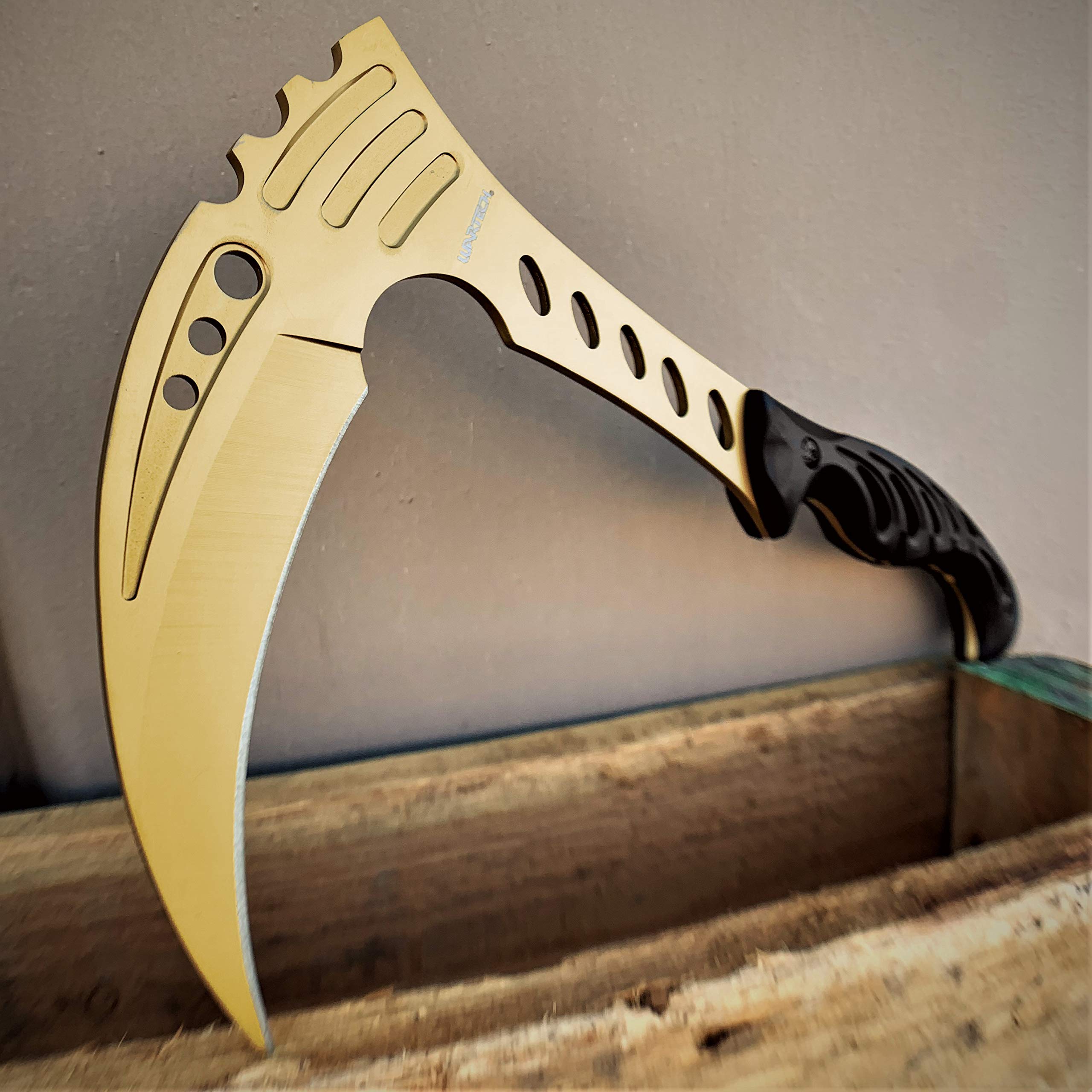 KCCEDGE BEST CUTLERY SOURCE Tactical Survival Knife - 12" Scythe Fixed Blade Full Tang Camping Accessory - Survival Kit and Tactical Gear 80015