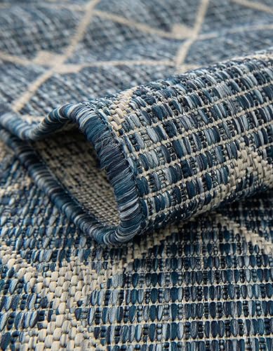 Vista 256 de Unique Loom Alfombra Colección enrejado Marroquí Celosía Transicional Interior y Exterior, Polipropileno Gris carbón/natural