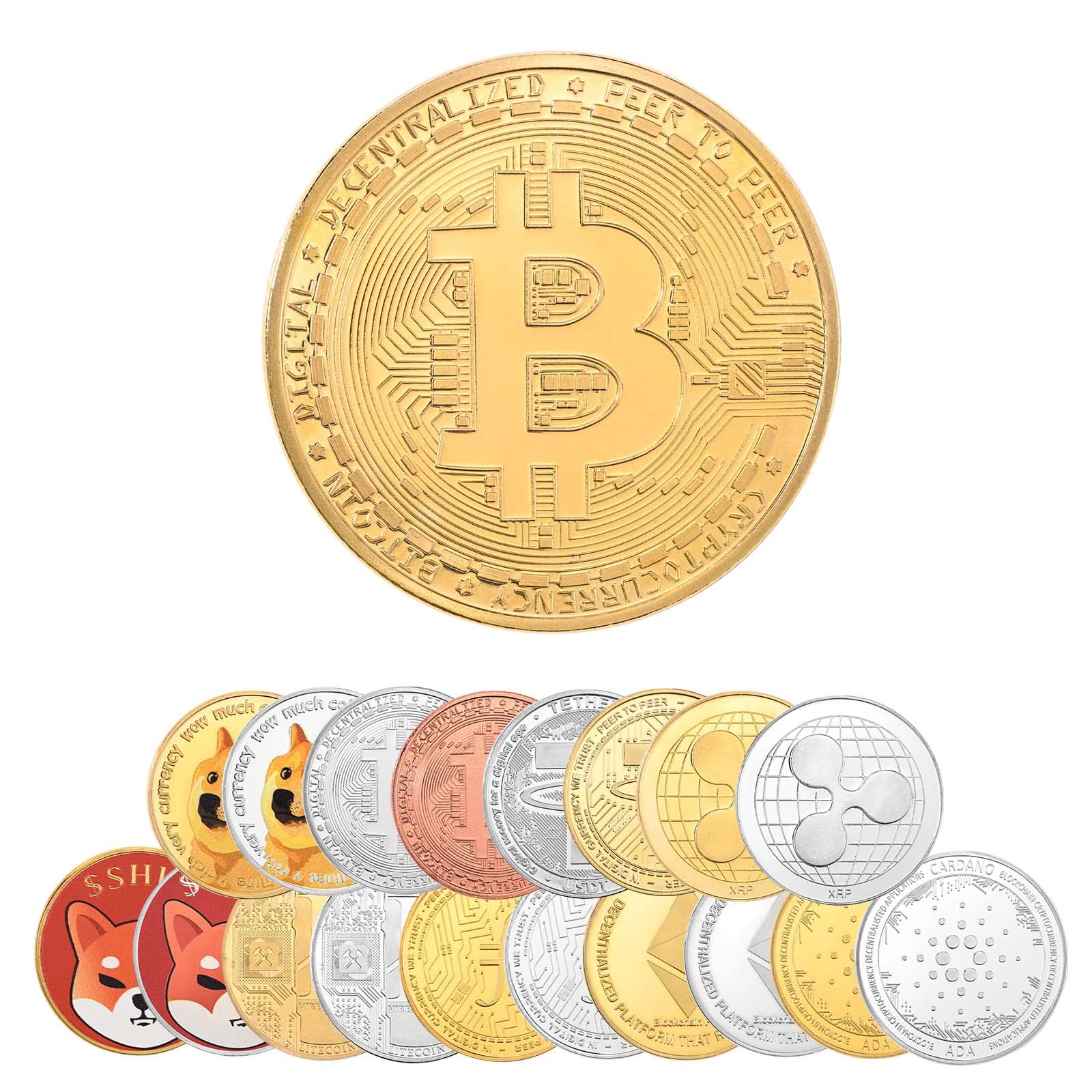 Amazon.com: LITEONE 19pcs Bitcoin Coin, Bitcoin Tokens, Collectable  Physical Commemorative Coin in Showcase Edition Box, Blockchain Crypto  Cryptocurrency for Art Collection Home Room Office Decoration Gift : Toys &  Games