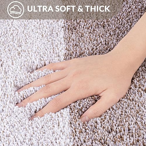 Vista 25 de Exclusivo Mezcla Alfombras y Tapetes de Baño de 17 x 24 pulgadas, Extra Suaves, Antideslizantes, Absorbentes, de Microfibra, Lavables a Máquina