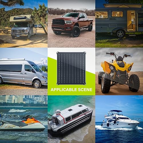 Miniatura 6 de Newpowa Cargador solar de batería de coche de 20 W, mantenedor de 20 W, 12 V, impermeable, cargador de goteo solar para motocicleta, coche, barco,