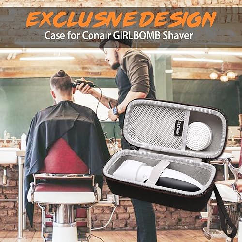 Miniatura 5 de LTGEM - Estuche rígido de transporte de viaje para afeitadora Conair GIRLBOMB y kit de esmalte corporal para mujeres, estuche rígido para maquinilla