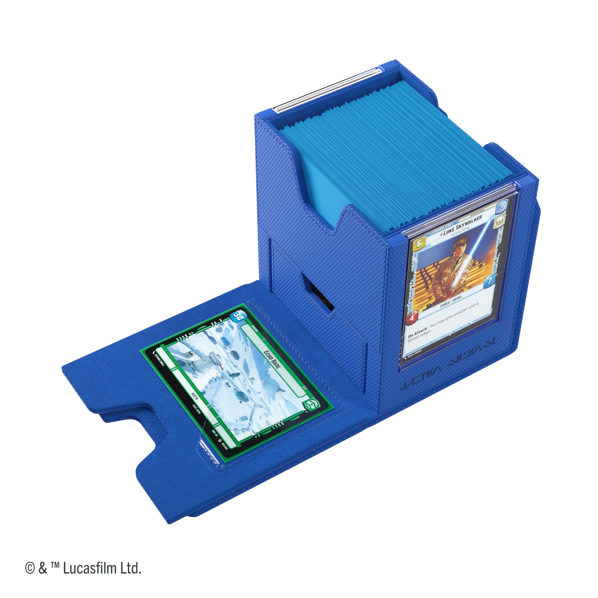Gamegenic - Star Wars Unlimited Twin Suns DECK POD - Premium Deck Box with UV-Protected Card Cases, Holds 100 Double-Sleeved Cards, Designed for the Star Wars Unlimited TCG, Blue Color