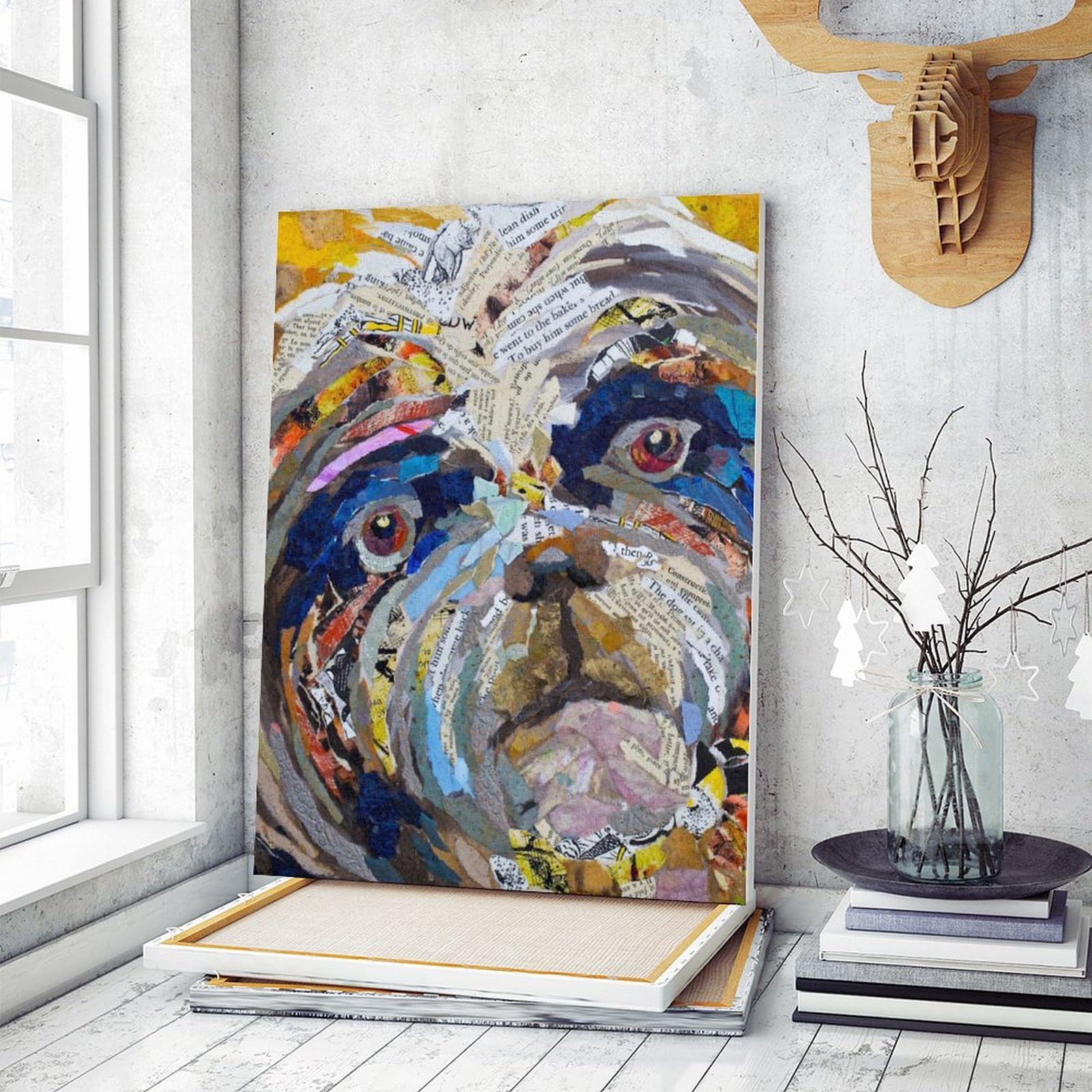 絵画 油絵 犬 シーズ