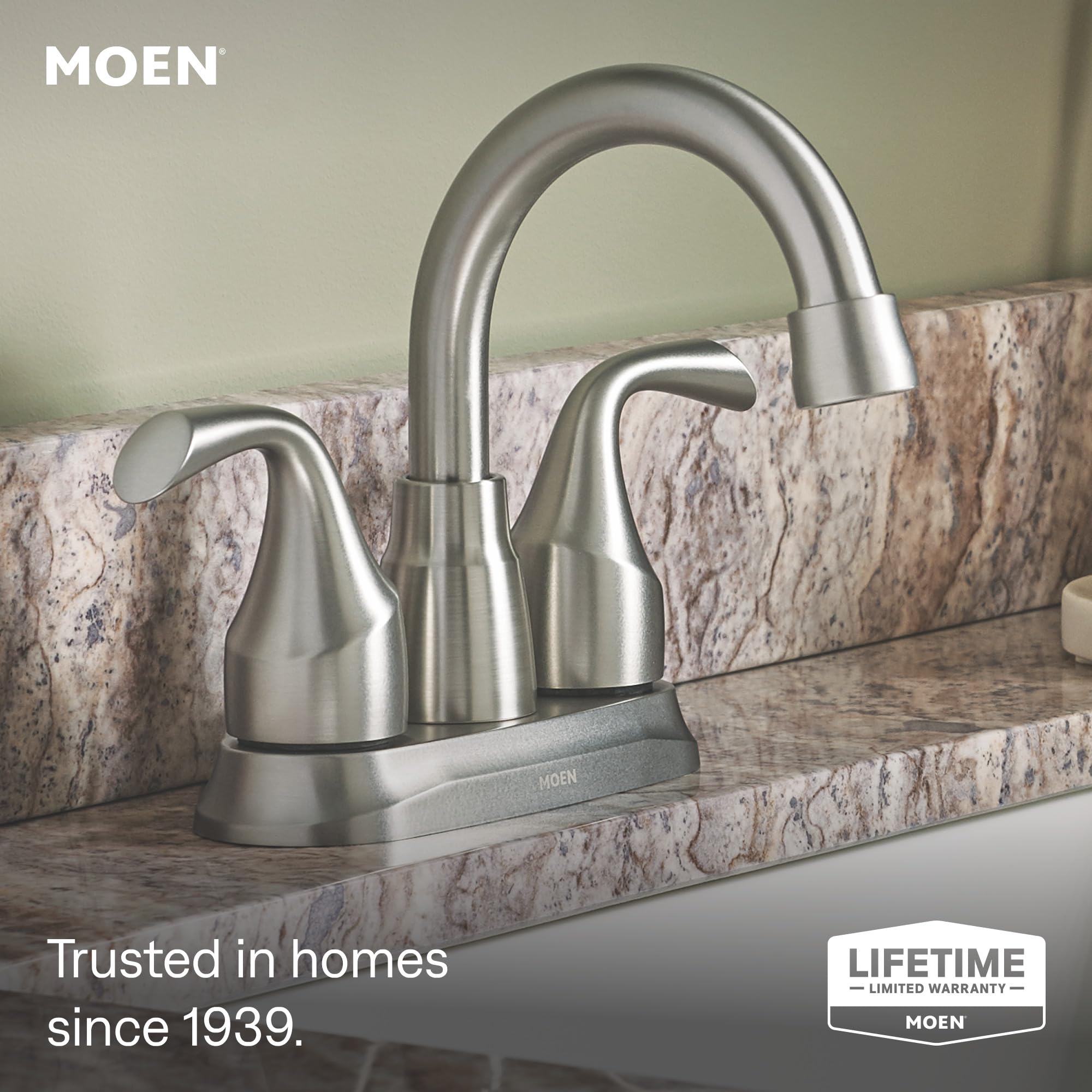 Moen Idora Spot Resist Brushed Nickel Two-Handle Centerset