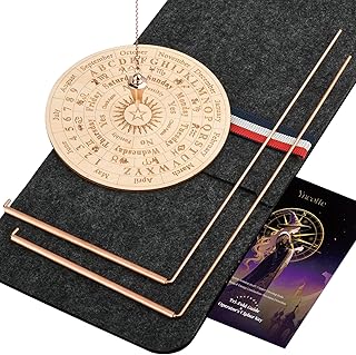 99.9% Copper Dowsing Rod, Spiritual Exploration Divination Tools-2L Copper Divining Rods with Bag & Pendulum Board Set for Ghost Hunting Equipment Water Line Locating Witching Spirit-Seeking
